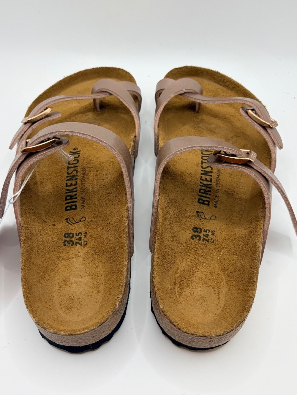 Birkenstock Women's Mayer Copper Leather Toe Loop Sandals Size 38 - Picture 3 of 8